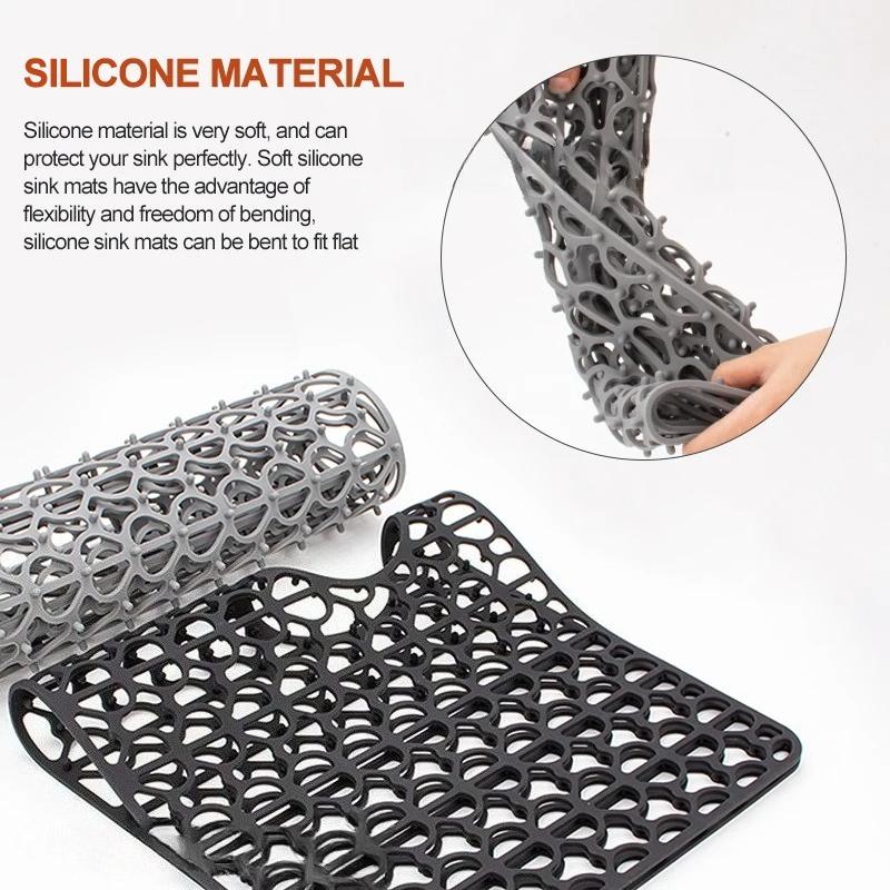 big size Sink Protectors for Kitchen Sink with Drain,Kitchen Sink Grid,Heat-Resistant mat,Silicone Sink Mat for Bottom of sink