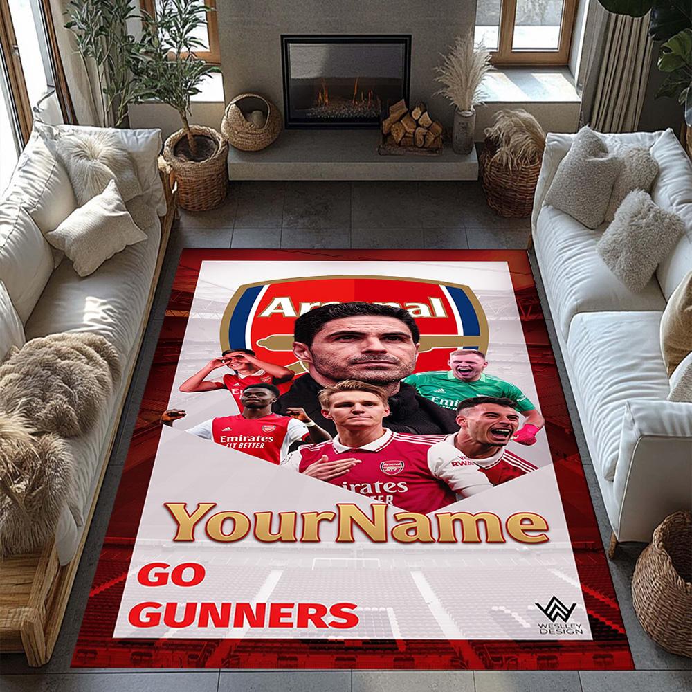 Arsenal Customized Name Floor Rug Office Rug Perfect for Playrooms Kitchen Outdoor Foyer Antislip Carpet Anime Office Decor Perfect Gift for Women/Men