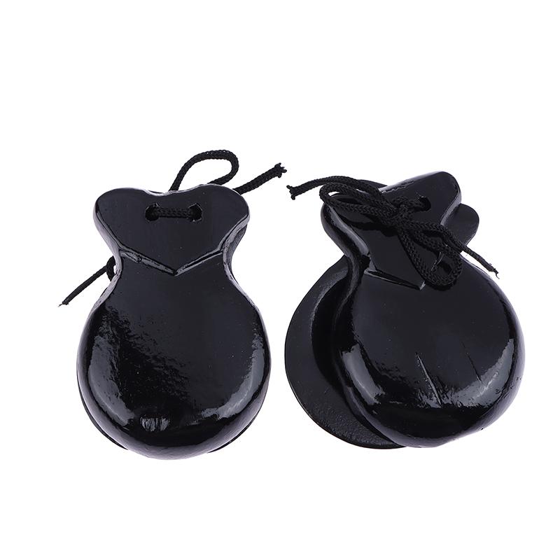 

2 шт. Традиционные кастаньеты из дерева Испанские кастаньеты для танца фламенко Кастаньеты со шнурком Ручной хлопок Детский ударный инструмент