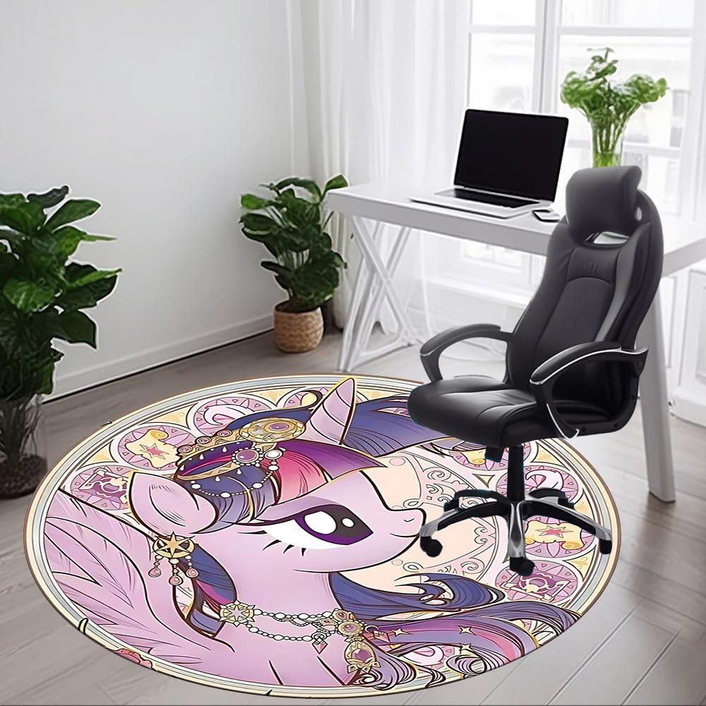 

1pc My Little Pony Office Round Area Rug, Under Office Chairs Bedroom Living Room Home Decor a1022171 80cm by 80cm