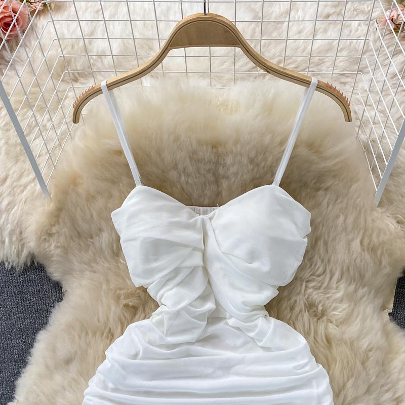 RUGOD Sexy Hot Girl Backless Suspender Dress Women's 2022 New Summer Blue Tight Hip Short Dress