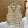 White Duck Down Jacket Liner Women's New V-neck Light and Thin Vest Stacked Inside with Bottom Down High-end Vest