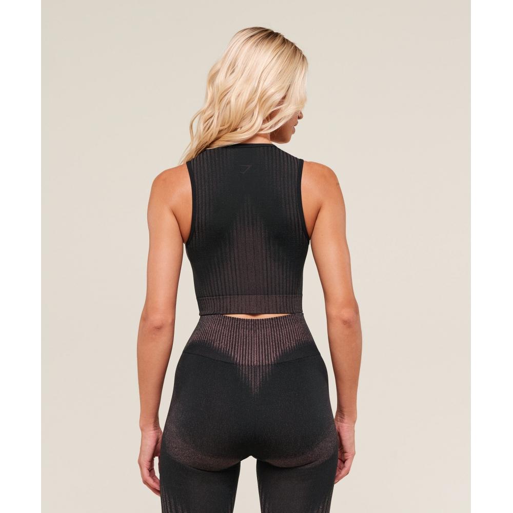 Gymshark Diffuse Seamless Cropped Tank Black Calm Pink B3b9j Bc93