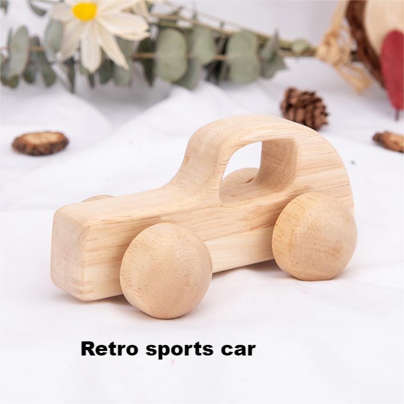 Wooden Inertia Handcart Toy for Children Aged 0-3: Grip Training and Play.