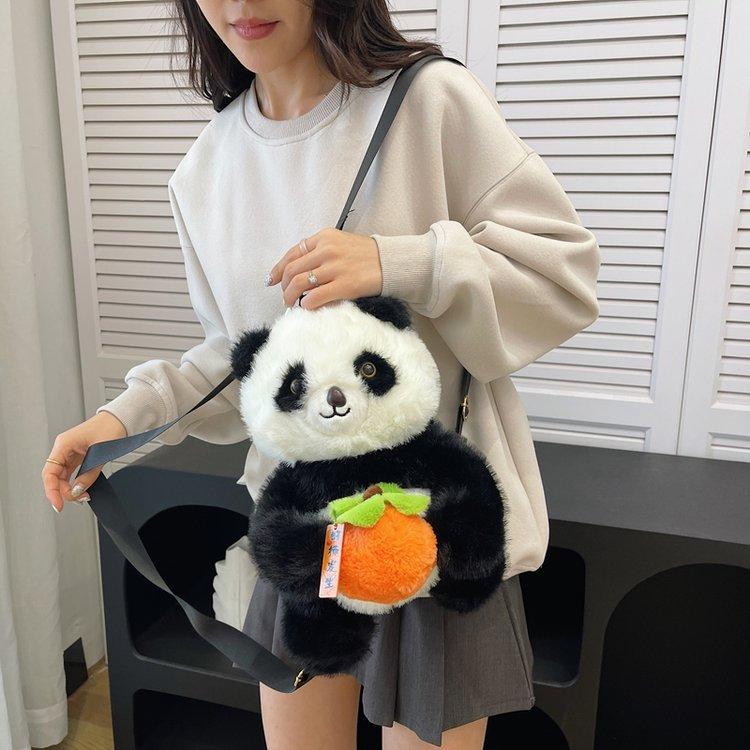 Schoolbag cute panda base plush bag female cartoon doll backpacking travel commemorative 1011 new soft girl backpack