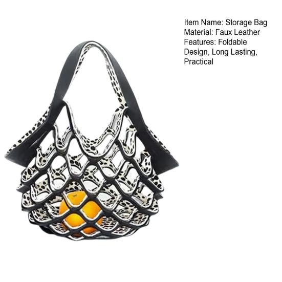 Ručně vyráběná skládací taška tote s vysokou nosností, velkokapacitní, víceúčelová, dutý design, taška na ovoce a zeleninu