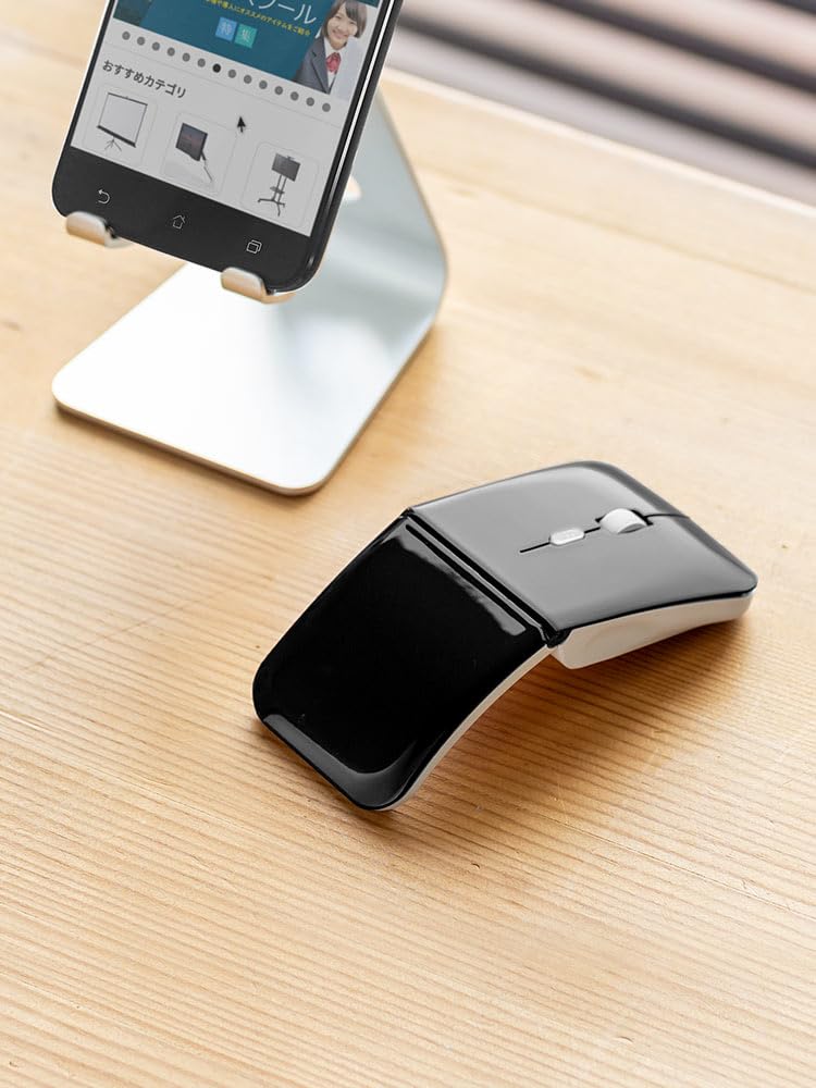 E-Supply Wireless Mouse, Bluetooth, USB Rechargeable, Slim, Quiet, Energy-Saving, Connects 3 Devices Simultaneously, Portable, Black (EEX-MABT01BK)