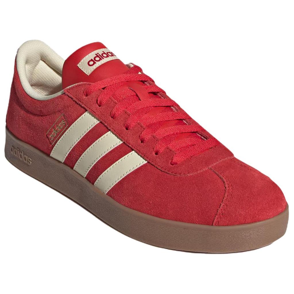 Adidas Vl Court Classic Comfortable Lightweight Slip Resistant Durable Low Top Skate Shoes Unisex Sneakers Red KK3774