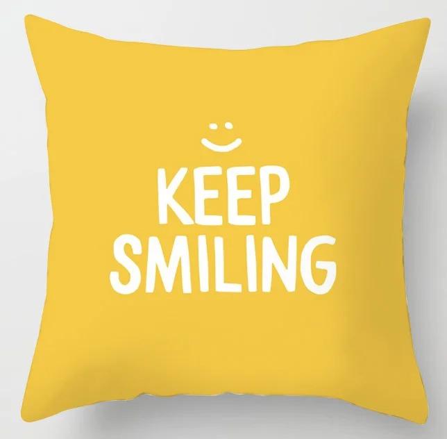 Yellow Pattern Pillowcase Office Living Room Home Pillowcase Car Ornaments