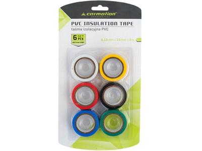 Izoliacinės PVC juostos 0,13 mm x 15 mm x 5 m, spalvotos, 6 vnt.
