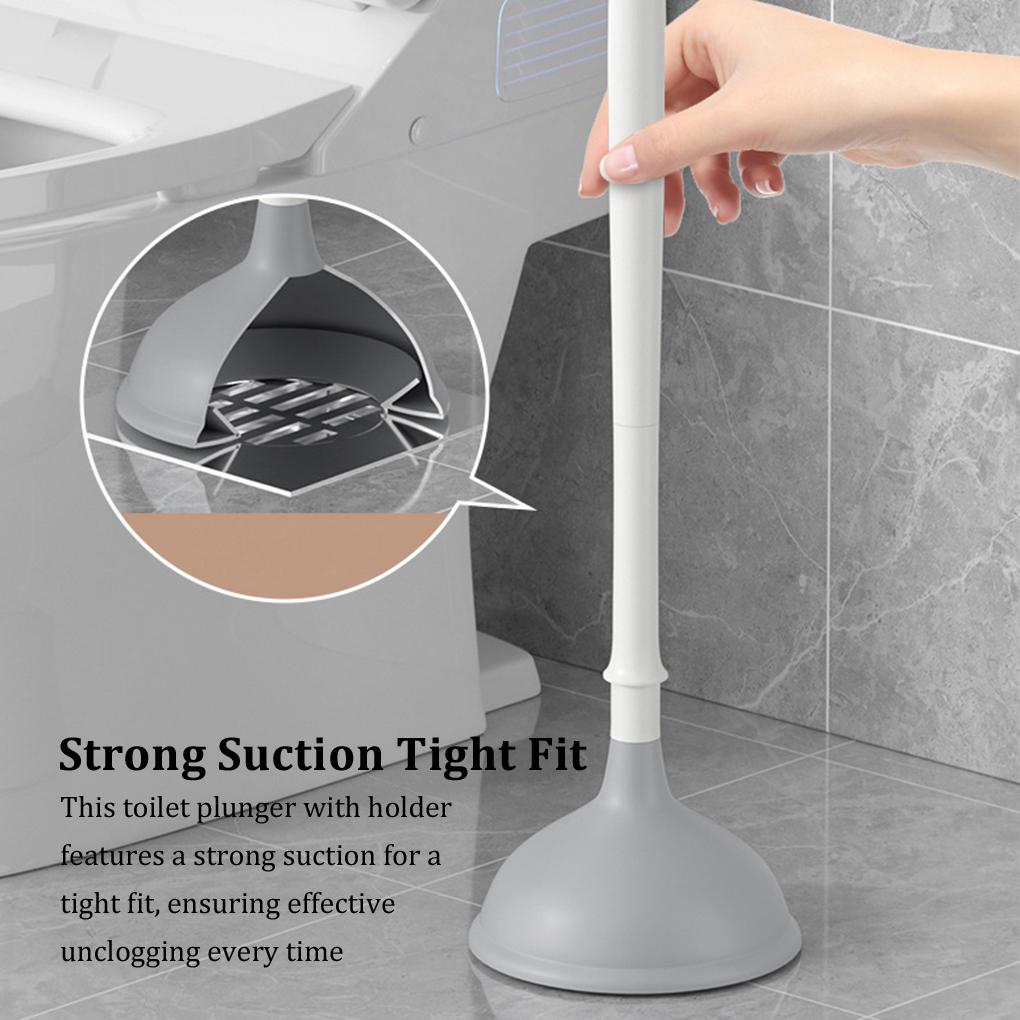 Bathroom Essential Toilet Plunger With Holder For Easy Cleaning Plungers For Bathroom Plunger Holder