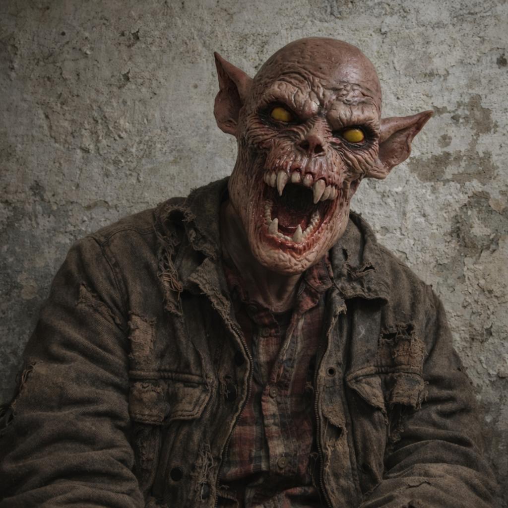 Scary Demon Monster Mask Big Mouth Latex Full Head Mask with Sharp Teeth for Halloween Party Cosplay Costume Adult