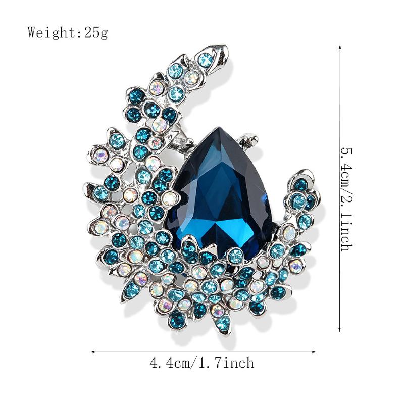 Luxury Teardrop Crystal Rhinestone Brooch Pin Women Party Wedding Banquet Clothing Decor Birthday Gift