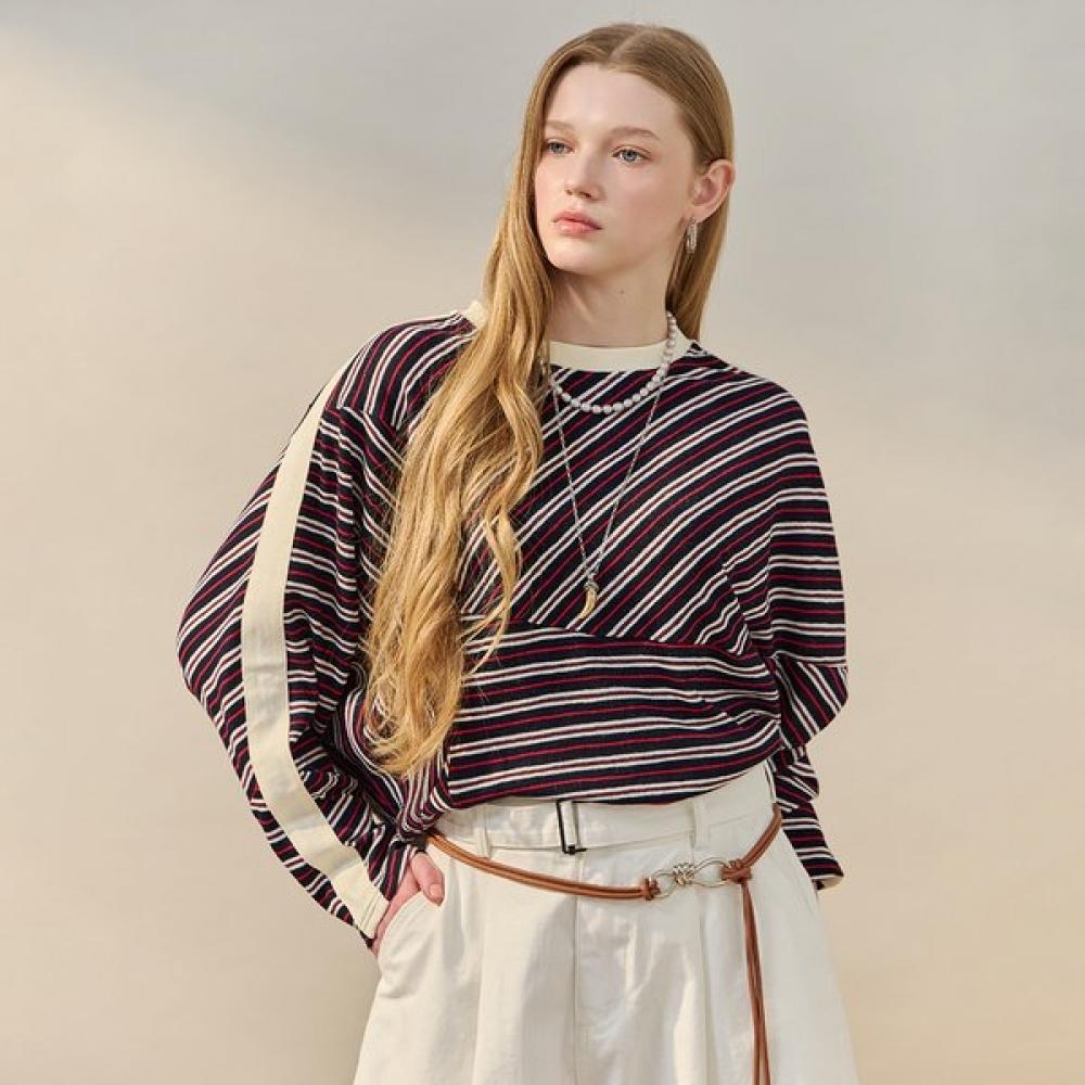 Maxza Mix STripe Color Block T shirT zf04qT008na blacks/FREE