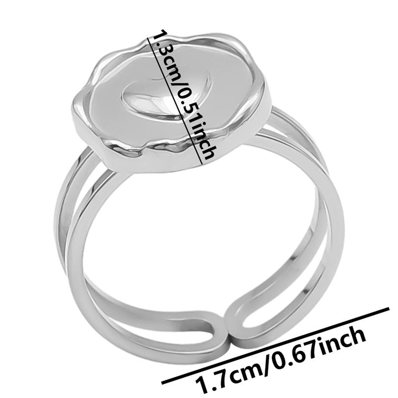 

Multistyle Silver Color Open Adjustable Stainless Steel Rings For Women Men Accessories DIY Stone Bague Acier Inoxydables Femme