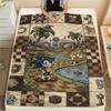 Warm Print Flannel Blanket Sonic Theme Comfortable Throw for Bed Couch Sofa Chair Travel Picnic Portable Anime Gift-Xin
