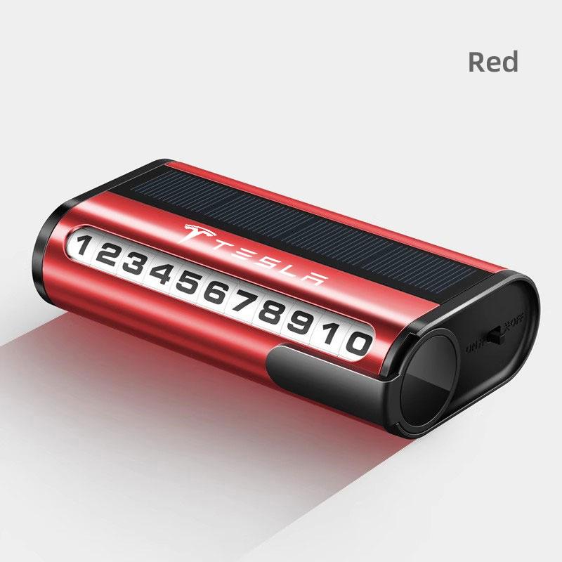 QPVH8 Car Temporary Stop Phone Number Plate Night Light Parking Card For Tesla Model-Y Model-3 Model-X Model-S Cybertruck Roadster