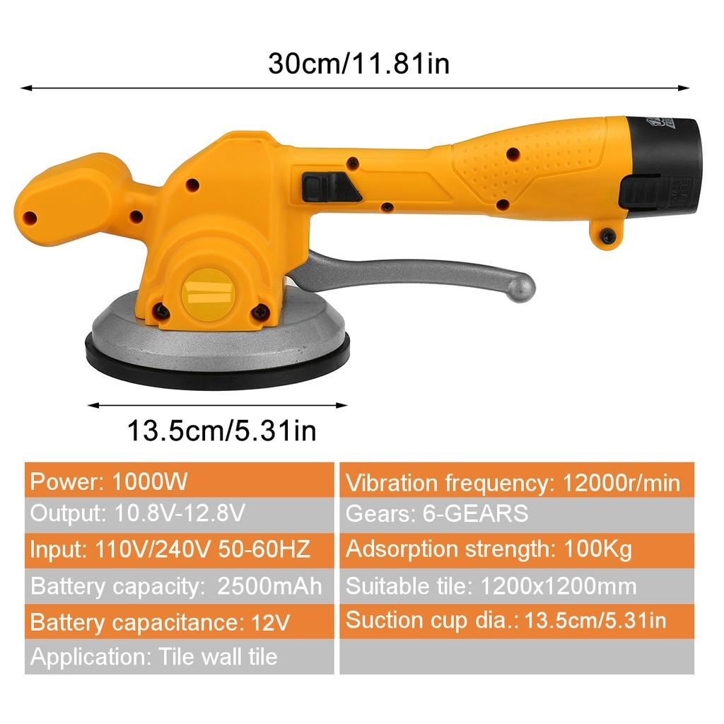 1000W Ασύρματη Ηλεκτρική Μηχανή Πλακιδίων Δονητές Πλακιδίων Δονητής Πλακιδίων Δαπέδου Εργαλείο Πλακιδίων Αυτόματη Ισοπέδωση