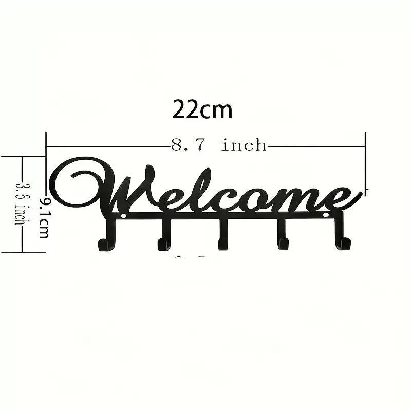 Metal Letter Key Storage Hook Rack - Decorative Wall-Mounted Silhouette for Bedroom