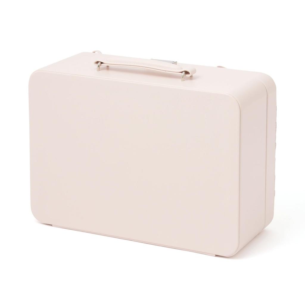 Francfranc Ribbon Cosmetic Light with Mirror and Dresser Box, Pink, Bag-shaped, Portable, Dividers,