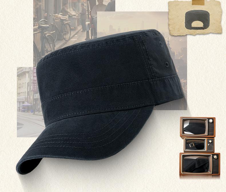 Large Head Military-Style Duckbill Cap - Sun Protection for Middle-Aged & Elderly Men