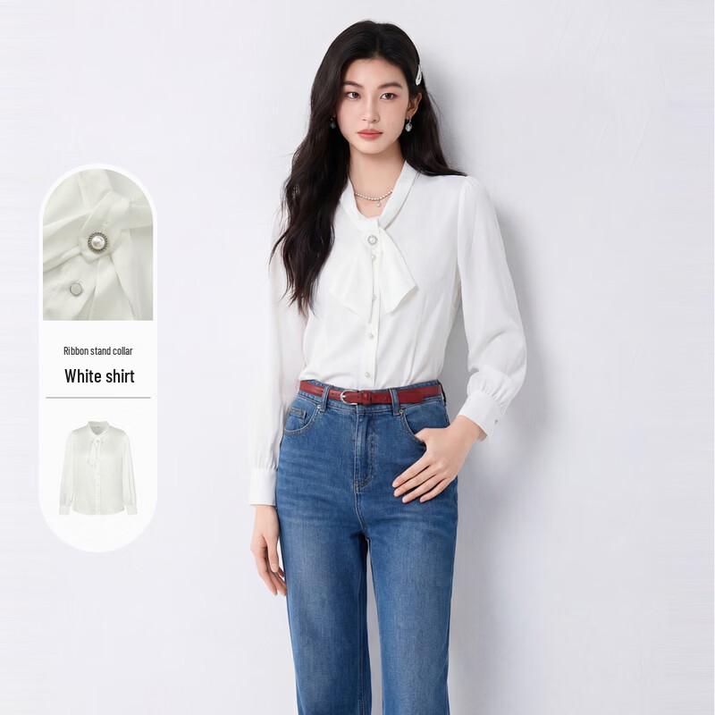 FivePlus Women s Elegant Ribbon Blouse S