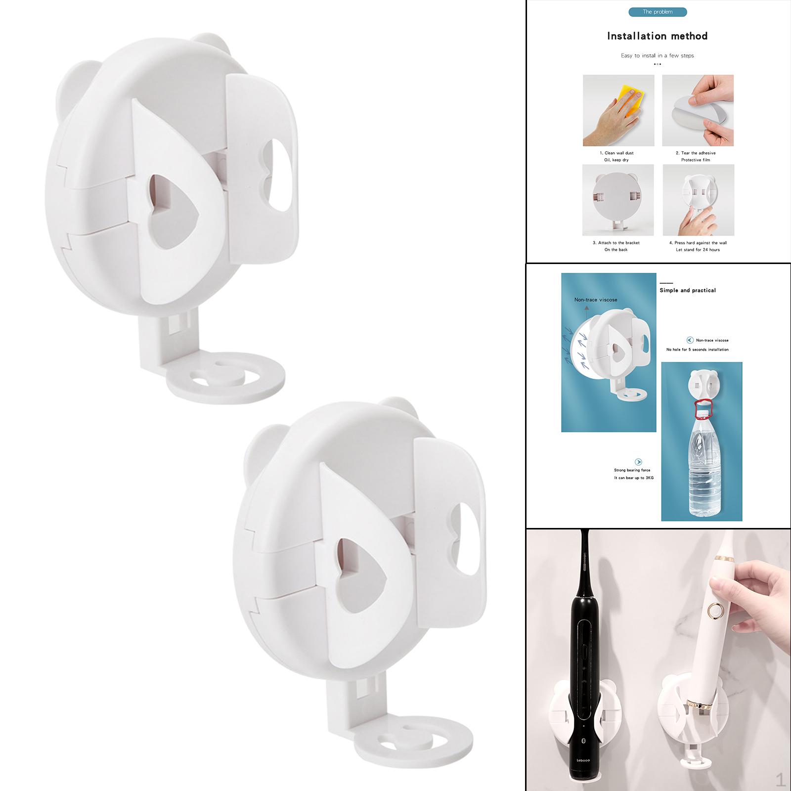 2 Pieces Toothbrush Holder Electric Toothbrush, Without Drilling Self- Adjustable Stand,