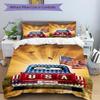 3-teiliges Usa Freedom LKW-Bettwäsche-Set, Enthält einen Bettbezug und zwei Kissenbezüge, Schlafzimmer- und Gästezimmerdekoration. T7230199