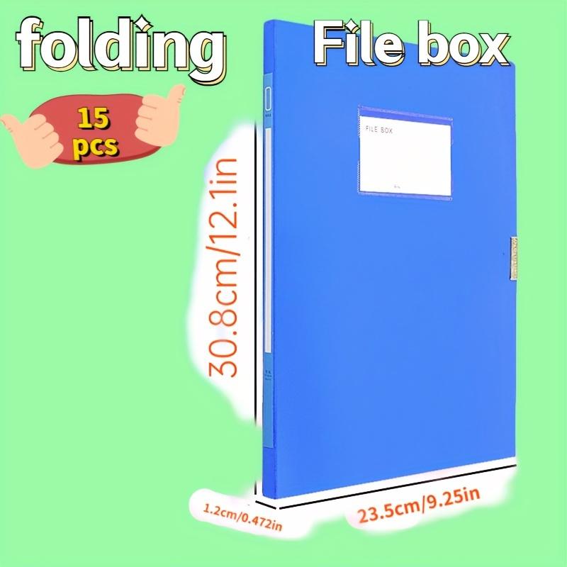 15pcs Blue Large-Capacity File Storage Boxes, Foldable Design, Thickened Document Boxes for Receipts And Office Supplies