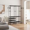 Multifunctional Three-Row Floor Standing Storage Rack for Clothes and Hats
