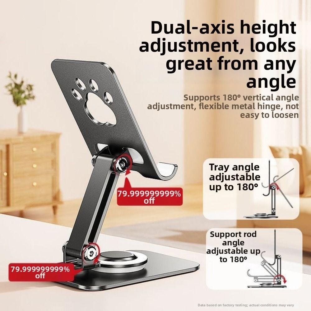 Adjustable Cat Paw Tablet Stand Foldable 360° Rotation Foldable Phone Tablet Holder Portable Anti Slip Mobile Phone Stand