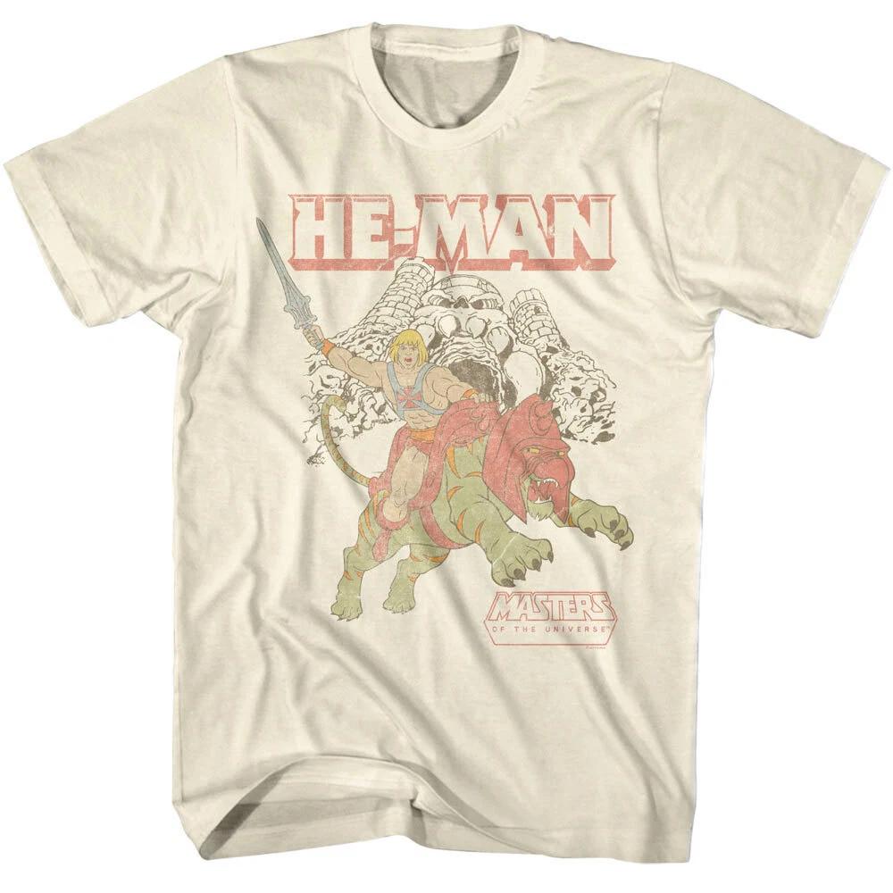 He-Man Charging from Grayskull Men s T Shirt Castle Battlecat Masters XL