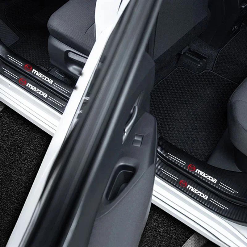 2025 Hot Car Door Carbon Fiber Sill Protector Stickers For Mazda 3 6 CX5 2 CX3 CX9 MX5 RX8 Axela Demio Atenza MS GJI GH BK MP CX