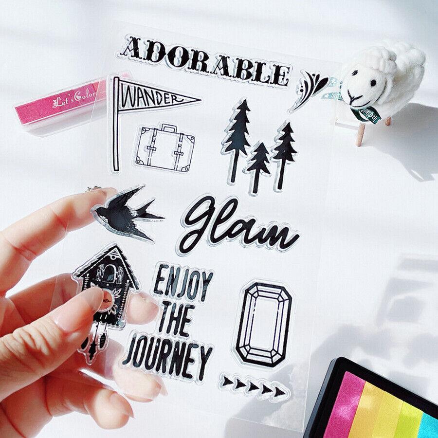 Car Travel Transparent Silicone Clear Stamps for Seal DIY Scrapbooking Album Paper Card Mountain Animal Dog