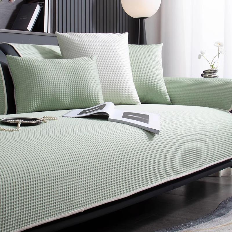 Summer Mat Sofa Cushion, Summer Seat Cushion, White Simple Sofa Cover Cover, Ice Silk Non-Slip Sofa Seat Cushion