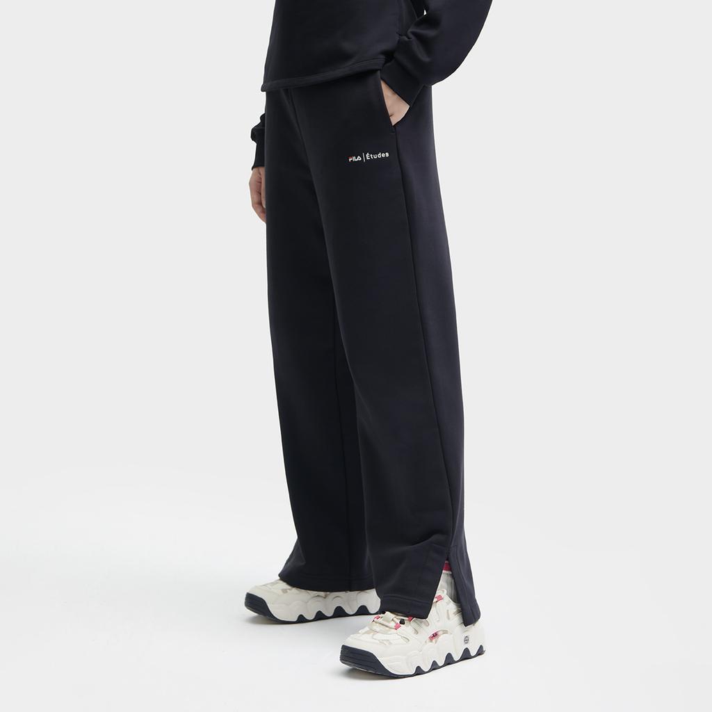 FILA X ETUDES Collaboration Solid Color Straight Leg Knit Sports Pants Women pants Legendary-Blue F11W346601F-NV