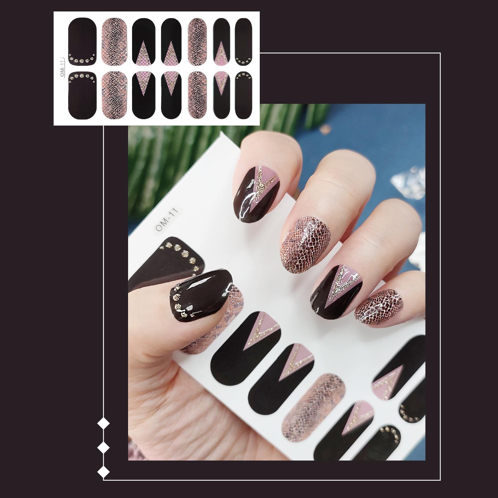 

3D Леопардовые наклейки для ногтей, самодельные креативные накладные ногти, советы по маникюру, нашивки для ногтей, полное покрытие, наклейка для лака для ногтей OM011