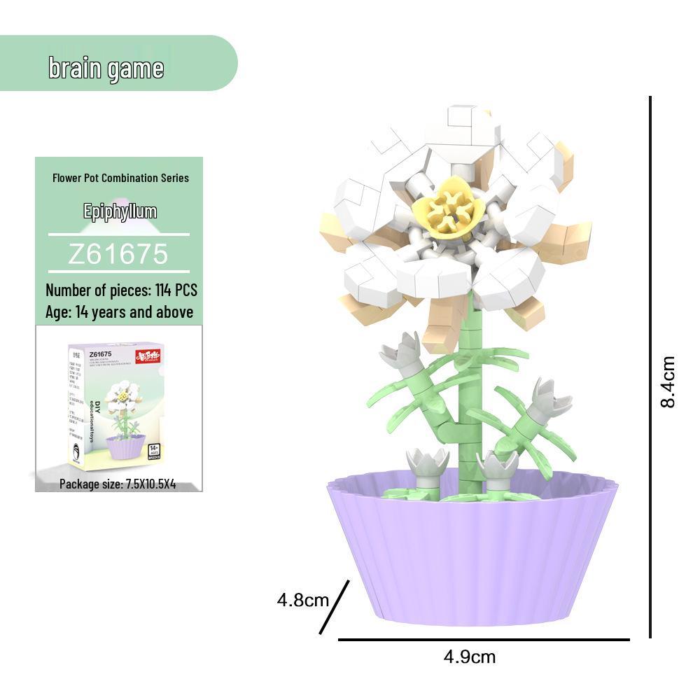 Eternal Flower Potted Plant Model Building Blocks - Living Room Ornament Toy