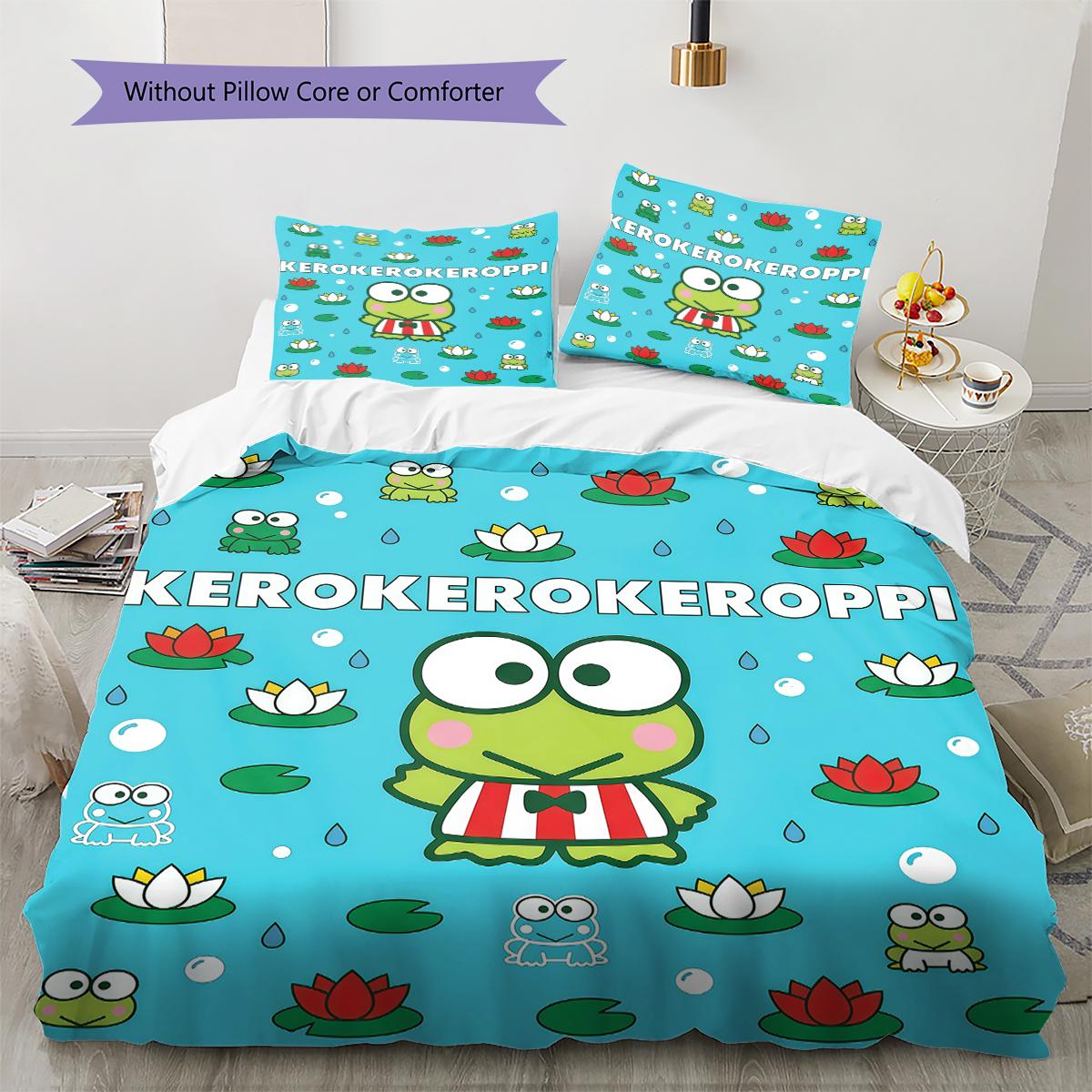

Sanrio Cute Pattern Bedding,Quilt Set Quilt Cover Pillowcase Home Birthday Gift(1 * duvet cover + 2 * pillowcase, without core) 135x200cm