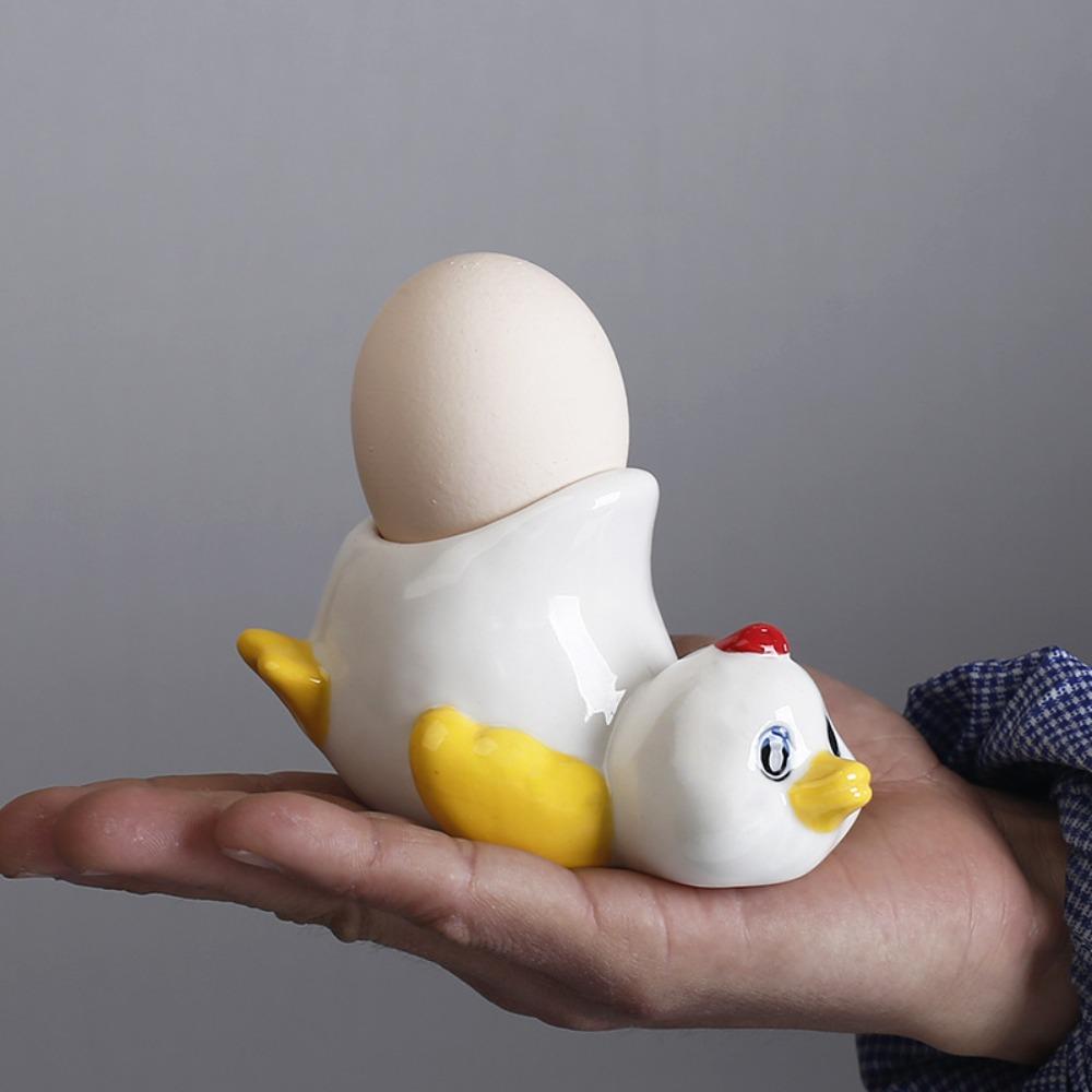 Ceramic Cartoon Eggs Holder Chicken Shape Eggs Base Creative Chicken Eggs Cup  Breakfast