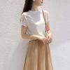 Short-sleeved Women's Summer New Hollow Mesh Embroidered Ice Silk Short-sleeved Knitted Top