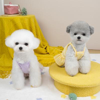 Pet Teddy Pomeranian Small Puppy Dog Clothes Spring and Summer Lightweight Breathable Suspender Princess Skirt