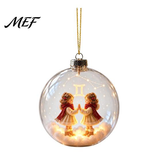 Sturdy Acrylic Holiday Ornaments Zodiac Christmas Ornament, Twelve Sign Hanging Decoration, 2D Seasonal Party Decorations Horoscope Pendant
