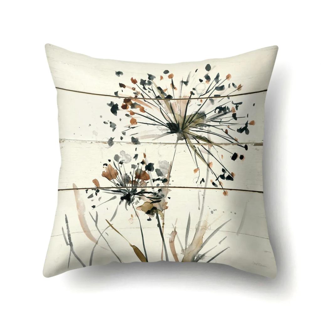 Home Decoration Living Room Sofa Pillowcase Garden  Oil Painting  Cushion Cover Polyester Pillow 45x45cm