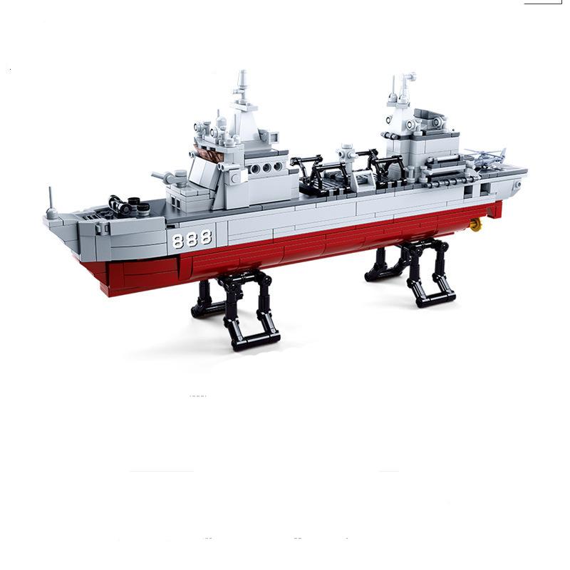 Educational Children's DIY Toys Small Particle Building Blocks M38-B0701 Chinese Navy Type 094 Integrated Supply Ship Building Blocks 497pcs