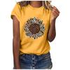 Women Casual Letter Printing Short Sleeves  Loose T-Shirt Blouse Tops