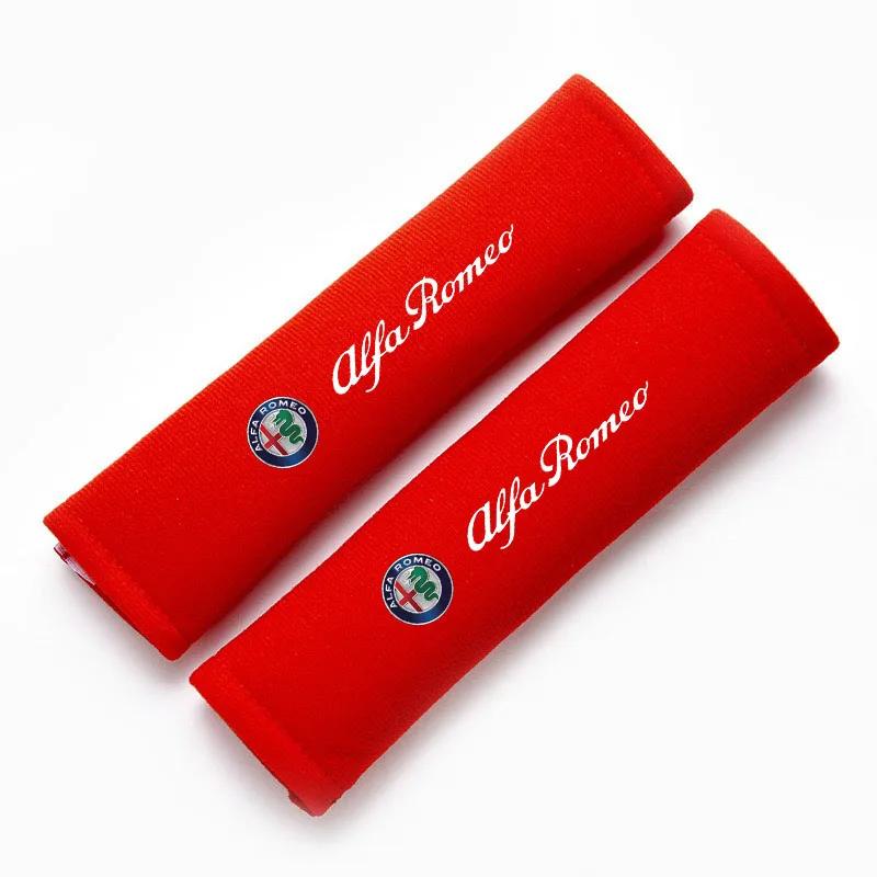 Car Stickers For Alfa Romeo 2Pcs Car Styling Seat Belt Cover Seatbelt Shoulder Strap Protector Pads for Alfa Romeo Sportiva 147