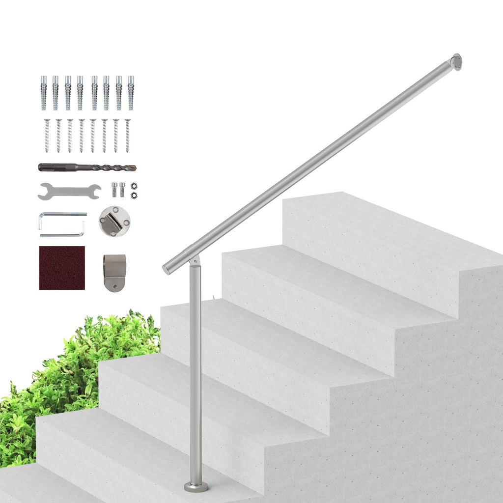 47.3in 120cm Handrails for Outdoor Steps for Porch Deck Stainless Steel