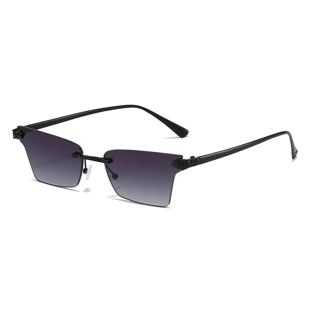 

KAMMPT Rimless Cat Eye Sunglasses Women Stylish Vintage Gradient Multi-color Shades Ins Trendy Luxury Brand Designer Sun Glasses as picture shows