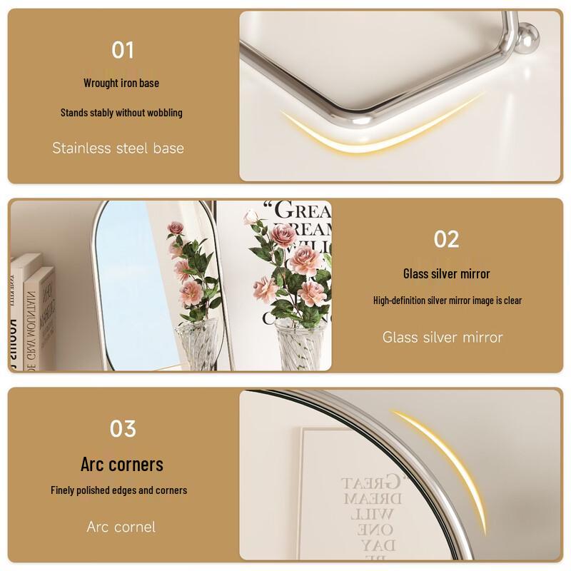 Round Rotating Dressing Table Makeup Mirror